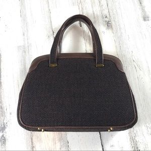 Vintage Kadin Doctor Bag Woven Tweed Hand Bag
